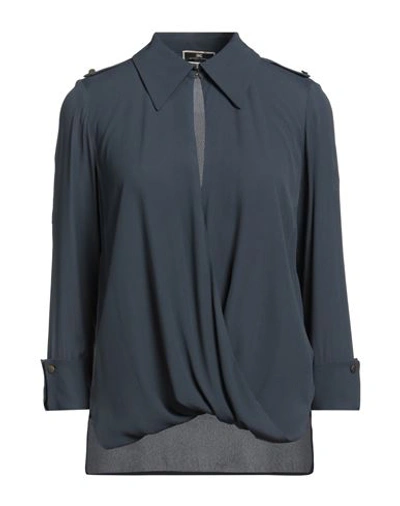 Elisabetta Franchi Woman Blouse Slate Blue Size 6 Viscose In Blue