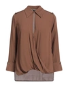 Elisabetta Franchi Woman Blouse Brown Size 4 Viscose