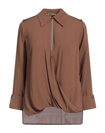 Elisabetta Franchi Woman Blouse Brown Size 4 Viscose In Brown