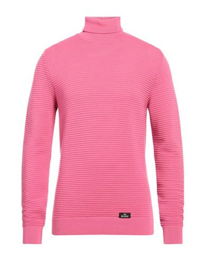 Alessandro Dell'acqua Man Turtleneck Fuchsia Size Xl Merino Wool, Dralon In Pink