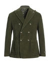 Berna Man Suit Jacket Military Green Size 40 Cotton, Elastane