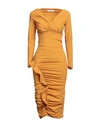 Chiara Boni La Petite Robe Woman Midi Dress Ocher Size 8 Polyamide, Elastane In Yellow