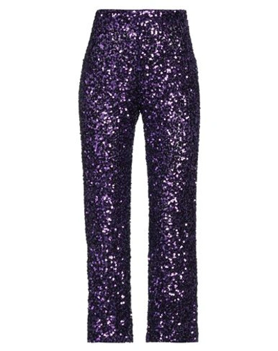 Emma Em...ma Woman Pants Purple Size S Polyester, Elastane