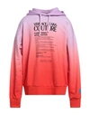 Versace Jeans Couture Man Sweatshirt Lilac Size L Cotton, Elastane In Purple