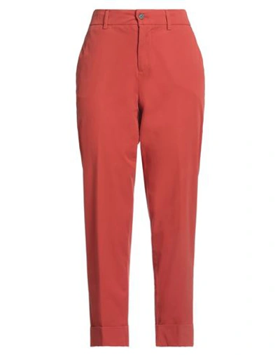 Berwich Woman Pants Tomato Red Size 10 Cotton, Elastane