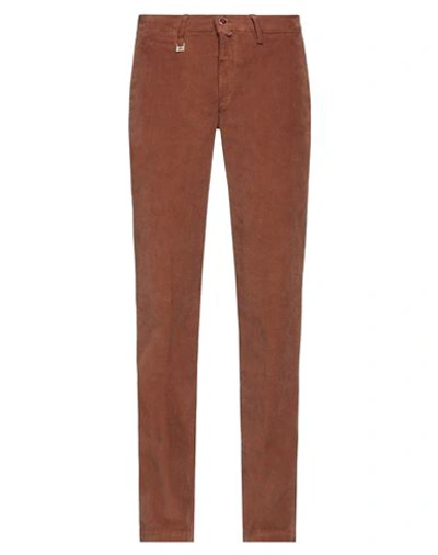 Barbati Man Pants Brown Size 34 Cotton, Elastane In Brown
