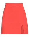 Soallure Woman Mini Skirt Coral Size 6 Polyester, Elastane In Red