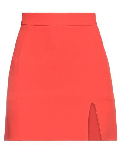 Soallure Woman Mini Skirt Coral Size 6 Polyester, Elastane In Red
