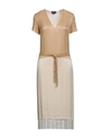 Elisabetta Franchi Woman Midi Dress Beige Size 10 Polyester