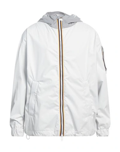 K-way Man Jacket Light Grey Size S Polyamide In Grey