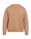 Pt Torino Man Sweater Camel Size 38 Virgin Wool In Beige