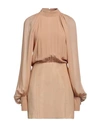 Maria Vittoria Paolillo Mvp Woman Mini Dress Camel Size 8 Acetate, Silk In Beige