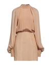Maria Vittoria Paolillo Mvp Woman Mini Dress Camel Size 2 Acetate, Silk In Beige