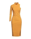 Chiara Boni La Petite Robe Woman Midi Dress Ocher Size 6 Polyamide, Elastane In Yellow