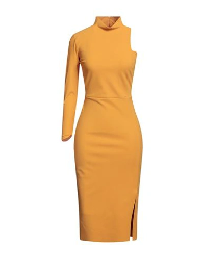 Chiara Boni La Petite Robe Woman Midi Dress Ocher Size 6 Polyamide, Elastane In Yellow