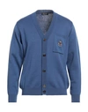 Drumohr Man Cardigan Pastel Blue Size 50 Merino Wool