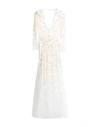 Elisabetta Franchi Woman Maxi Dress Ivory Size 8 Polyamide, Glass, Viscose In White