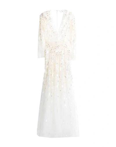 Elisabetta Franchi Woman Maxi Dress Ivory Size 8 Polyamide, Glass, Viscose In White