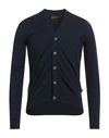 Yes Zee By Essenza Man Cardigan Navy Size Xl Polyamide, Acrylic, Wool, Polyester In Navy Blue
