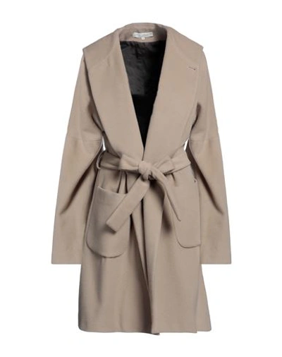 Lucio Vanotti Woman Coat Beige Size 5 Virgin Wool, Cashmere