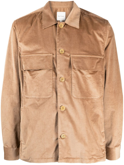 Paul Smith Corduroy Long-sleeve Shirt In Brown
