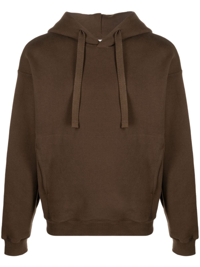 Lemaire Relaxed-fit Cotton Hoodie In Brown
