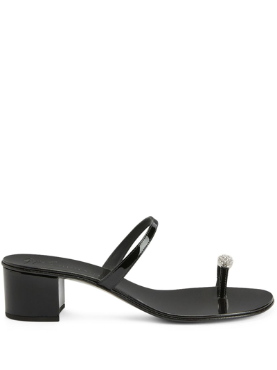 Giuseppe Zanotti Ring 40mm Crystal-embellished Mules In Black