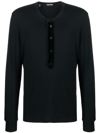 Tom Ford Straight Hem Long-sleeved T-shirt In 黑色