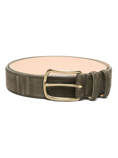 Officine Creative Suede Buckle Belt In 绿色