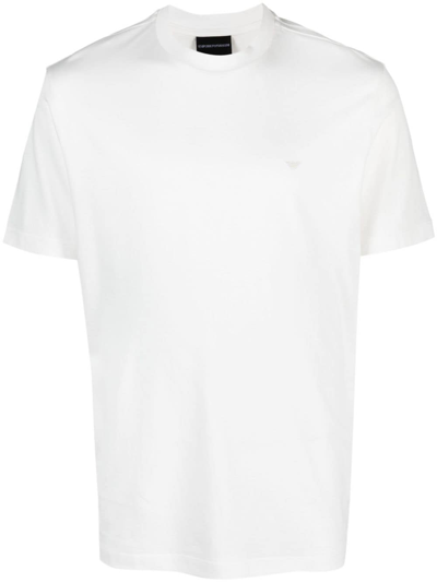 Emporio Armani Logo-print Crew-neck T-shirt In 白色