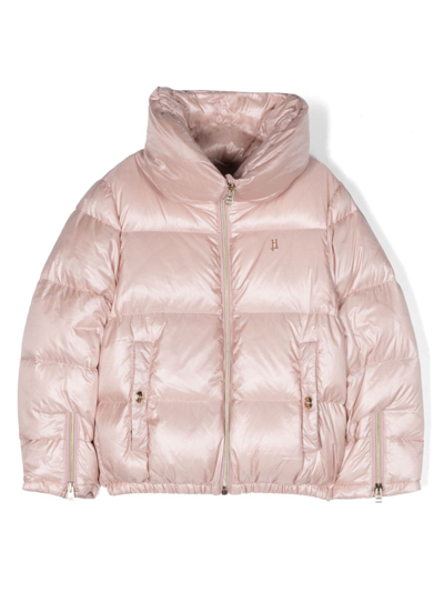Herno Kids' High-neck Padded Jacket In 粉色