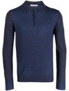 CORNELIANI PATTERNED INTARSIA-KNIT POLO SHIRT