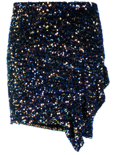 Iro Dasia Sequin-embellished Mini Skirt In Shiny Blue Multic