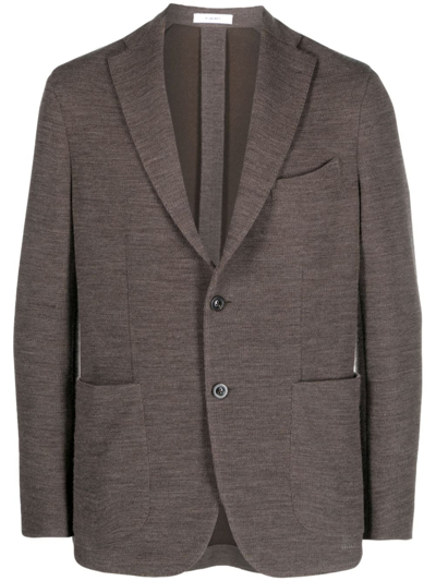 Boglioli Knitted Single-breasted Blazer In 褐色