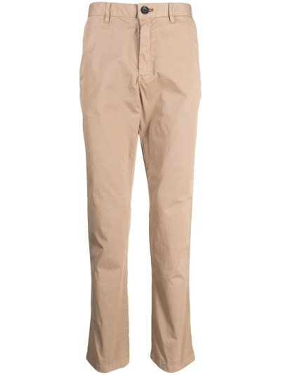 Ps By Paul Smith Mid-rise Slim-fit Chinos In 褐色