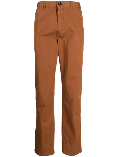 Ps By Paul Smith Straight-leg Stretch-cotton Trousers In Braun