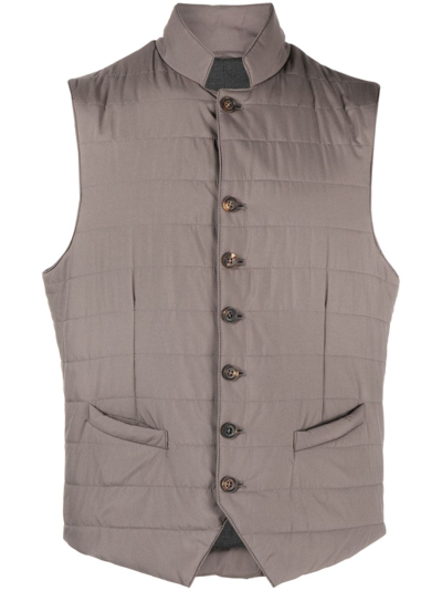 Corneliani Quilted Button-up Gilet In 灰色