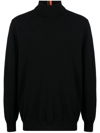 Paul Smith Stripe-detailing Roll-neck Jumper In 黑色