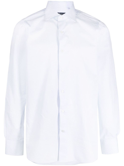 Finamore 1925 Napoli Spread-collar Cotton Shirt In White