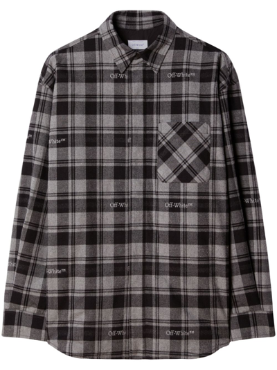 Off-white Checked Flannel Shirt In Black