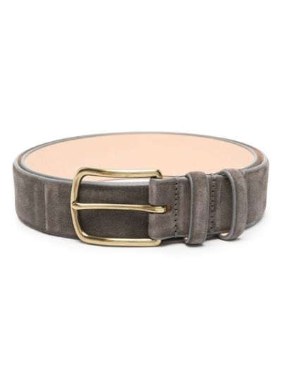 Officine Creative Suede Buckle Belt In 灰色