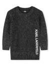 KARL LAGERFELD LOGO-EMBROIDERY KNITTED DRESS