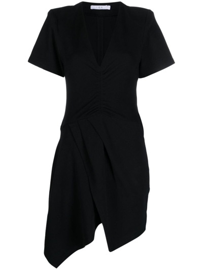 Iro Rowta Asymmetric V-neck Dress In Black