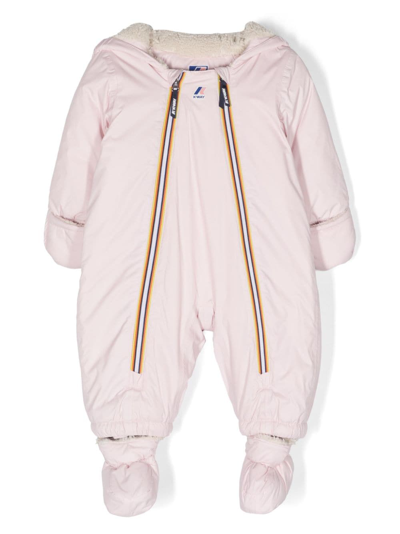 K-way Babies' Glove-sleeve Zip-up Tracksuit In Pink