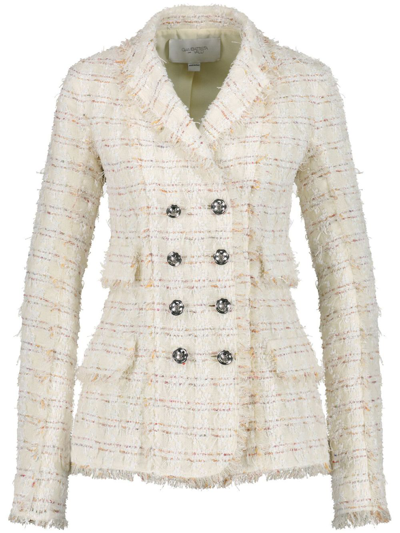 Giambattista Valli Women's Bouclé Double-breasted Jacket In White Multi