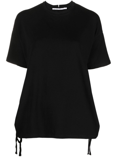Proenza Schouler White Label Ruched Side-tie T-shirt In Black