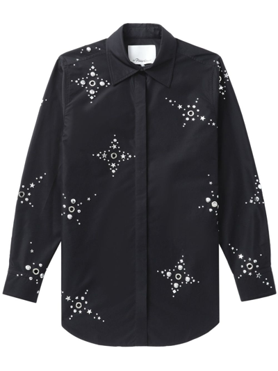 3.1 Phillip Lim / フィリップ リム Stud-embellished Long-sleeve Shirt In Black