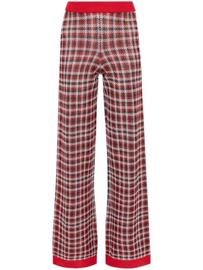 Jw Anderson Sheer Jacquard Trousers In Red