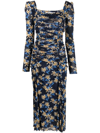 DIANE VON FURSTENBERG FLORAL-PRINT RUCHED DRESS