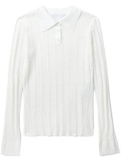 3.1 Phillip Lim / フィリップ リム Ribbed-knit Long-sleeve Top In White